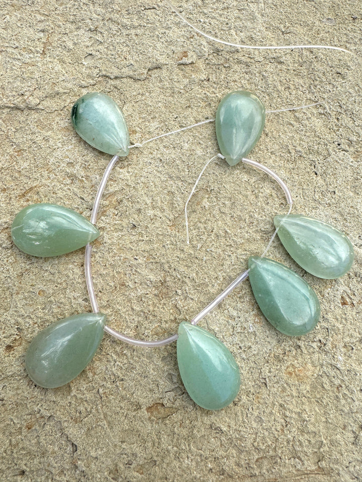 Jade (dyed) 18x30mm teardrop beads 7 piece strand/set - Jade