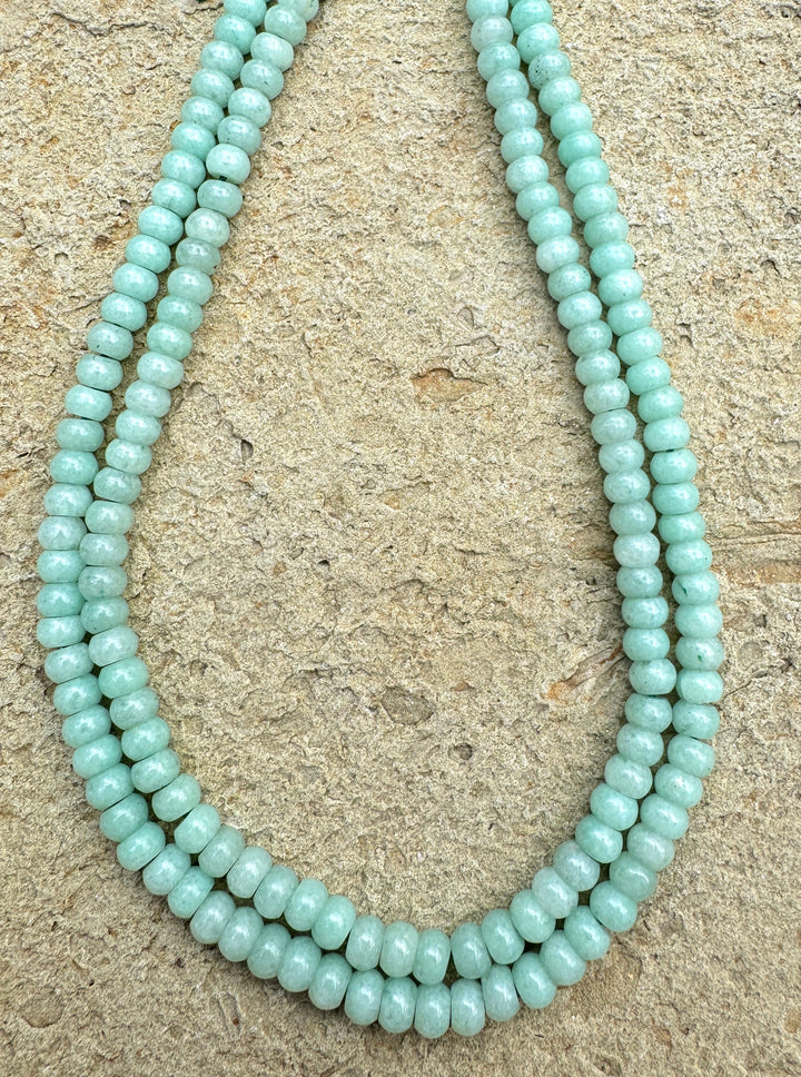 Jade (dyed) 6x4mm rondelle beads 16 inch strand - Jade