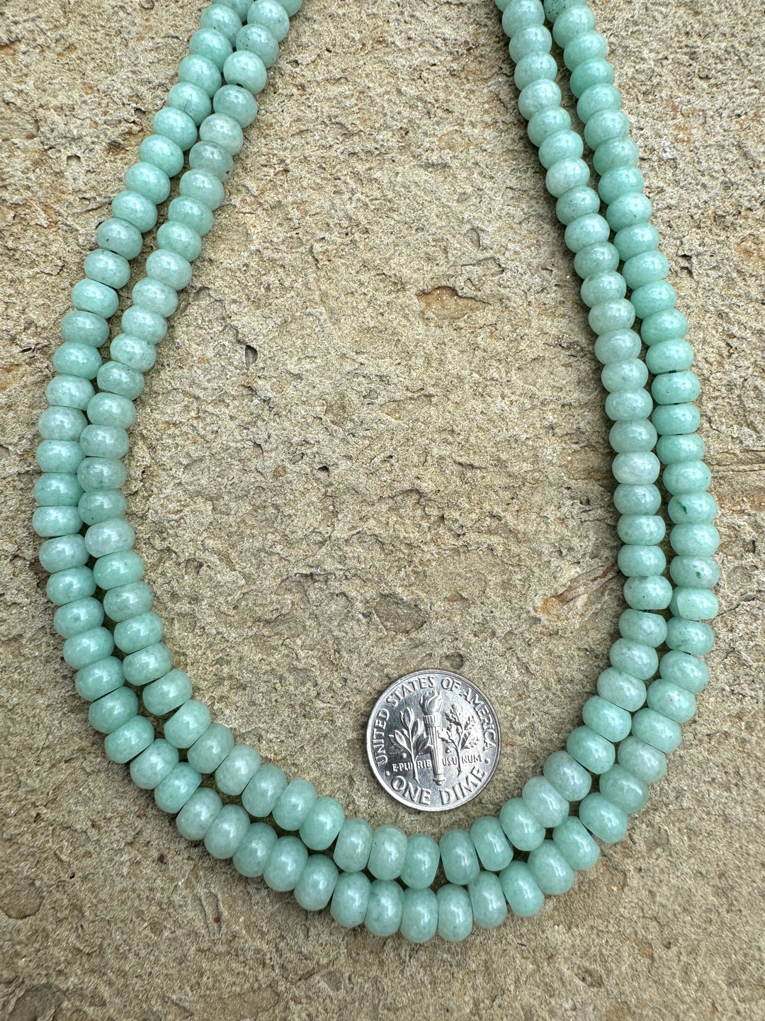 Jade (dyed) 6x4mm rondelle beads 16 inch strand - Jade