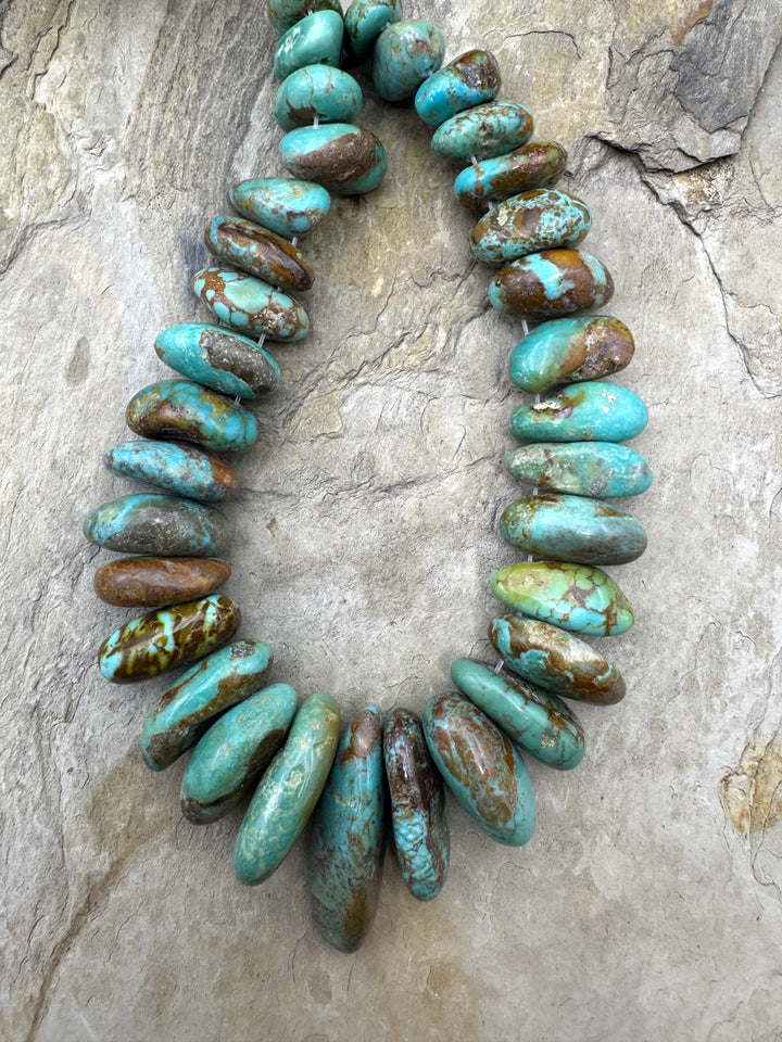 Kingman Turquoise (AZ) Long Graduated Bead Focal Strand 8