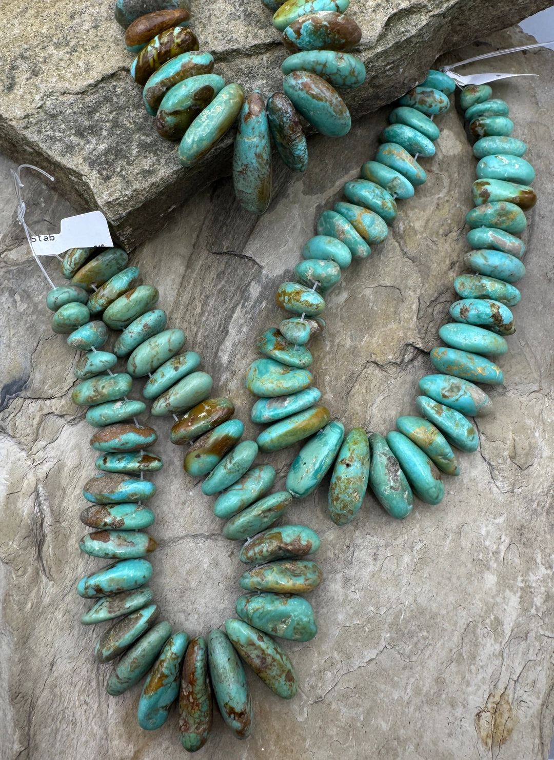 Kingman Turquoise (AZ) Long Graduated Bead Focal Strand 8