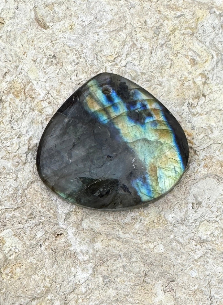 Labradorite BIG Teardrop Focal Pendant 45x41mm (Large Hole)