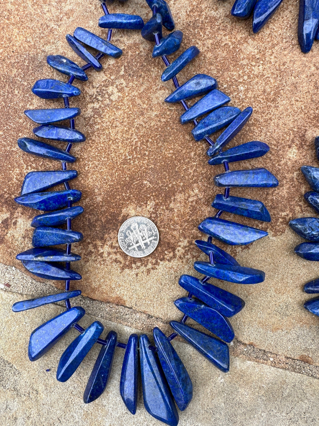 Lapis Lazuli Long Freeform Bead Strand 16 inch Strands