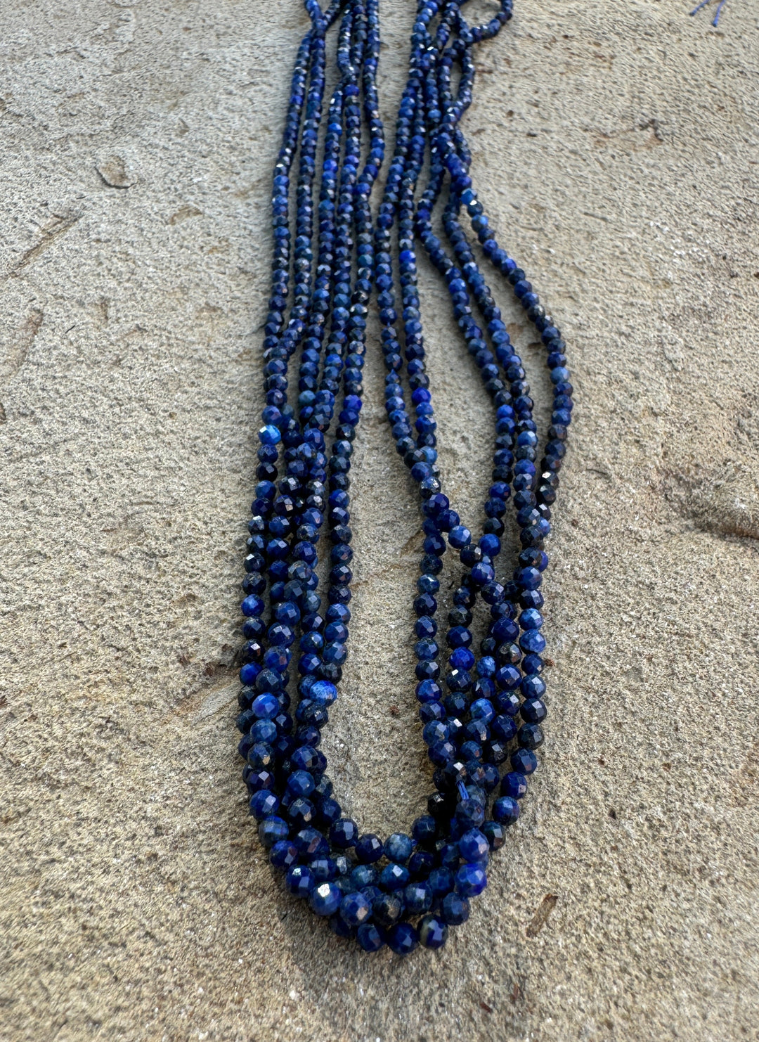 Lapis Lazuli Micro Faceted 2mm Round Beads 16 inch strand