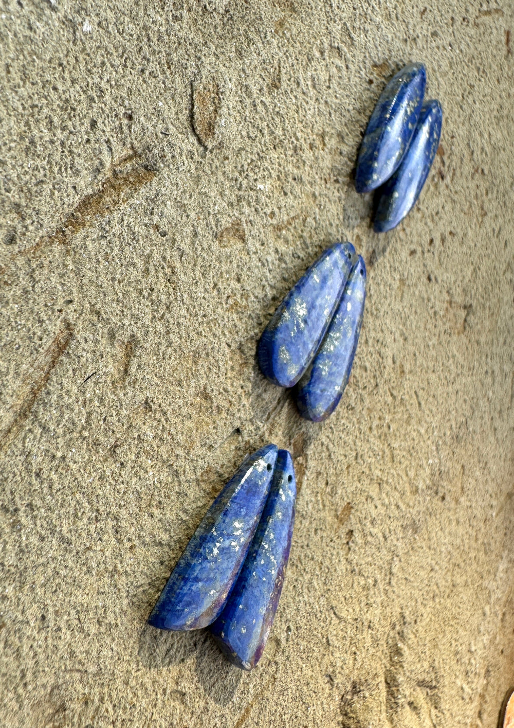 Lapis Lazuli with Pyrite Earring Pair Slab Beads (select