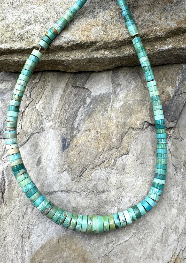 Lone Mountain Turquoise (Nevada) Graduated 5-10mm Heishi