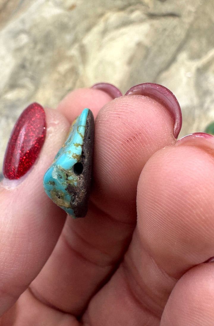 LOT of 9 Kingman Large Primitive Freeform Turquoise Beads