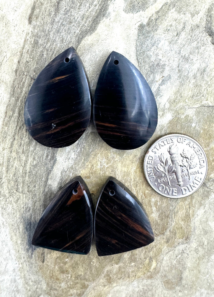 Mahogany Obsidian Earring slab bead Pairs (Select 1 pair)