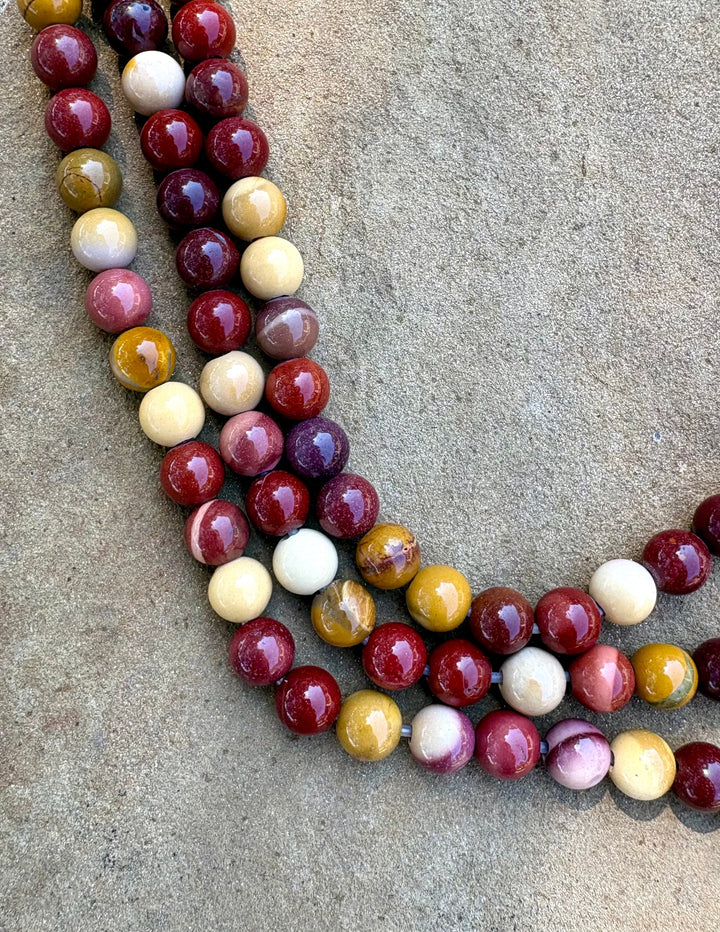 Mookaite (Australia) 10mm Large Hole Round Beads 8 Inch