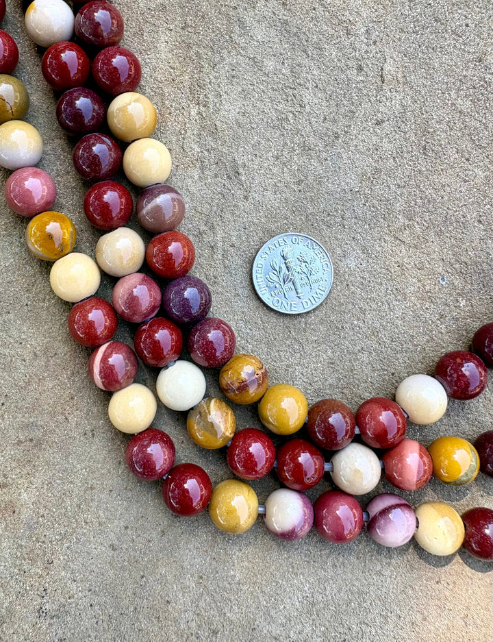 Mookaite (Australia) 10mm Large Hole Round Beads 8 Inch