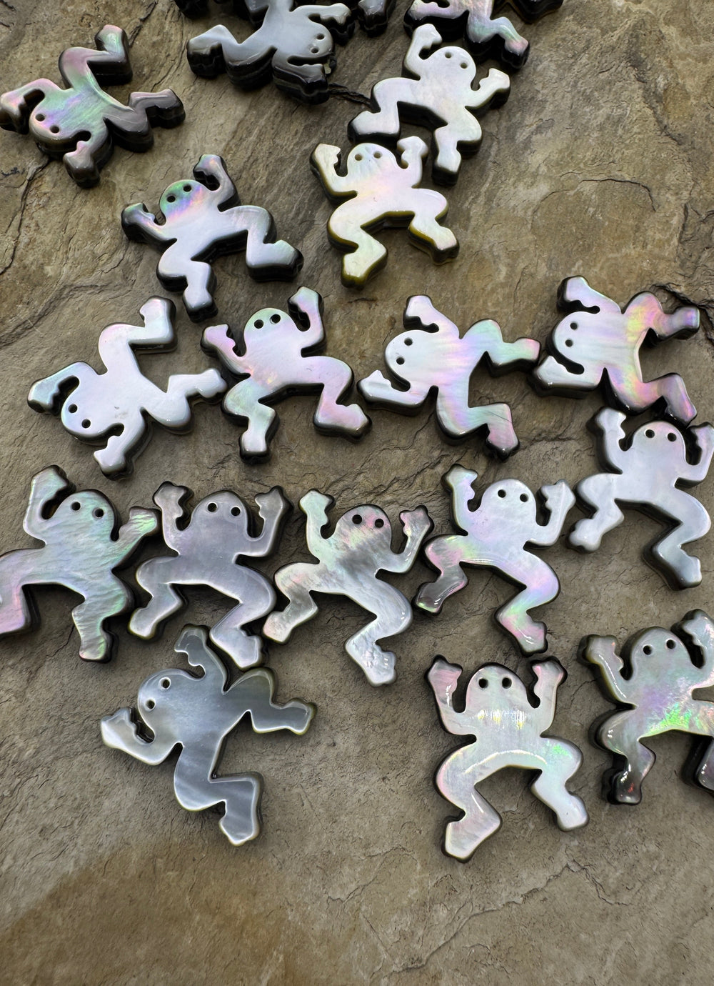 Mother Of Pearl Frog Beads 15x20mm Package of 2 Beads