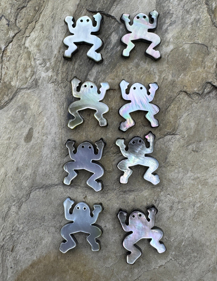 Mother Of Pearl Frog Beads 15x20mm Package of 2 Beads