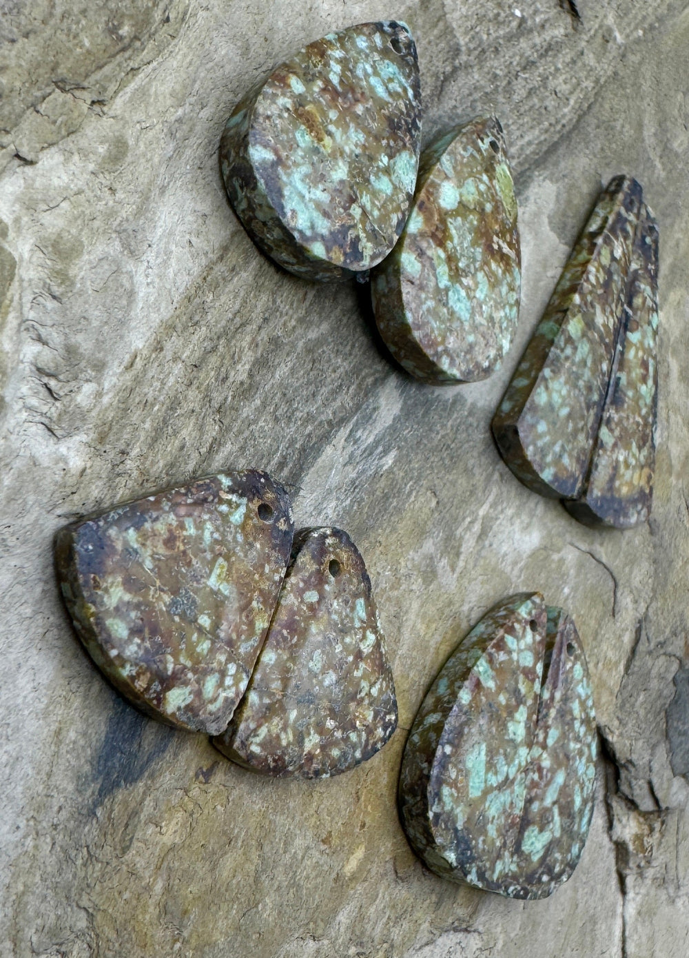 Nevada Variscite Matching Earring Slab Bead Pair (Select