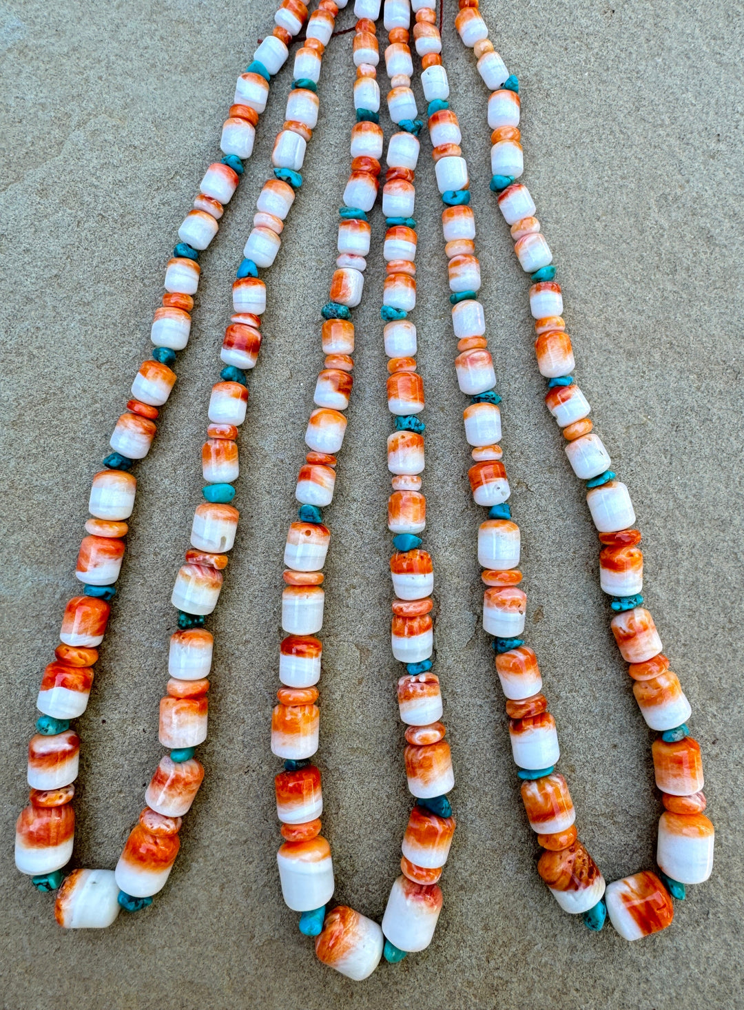 Orange Spiny Oyster Graduated Designer Bead Strand