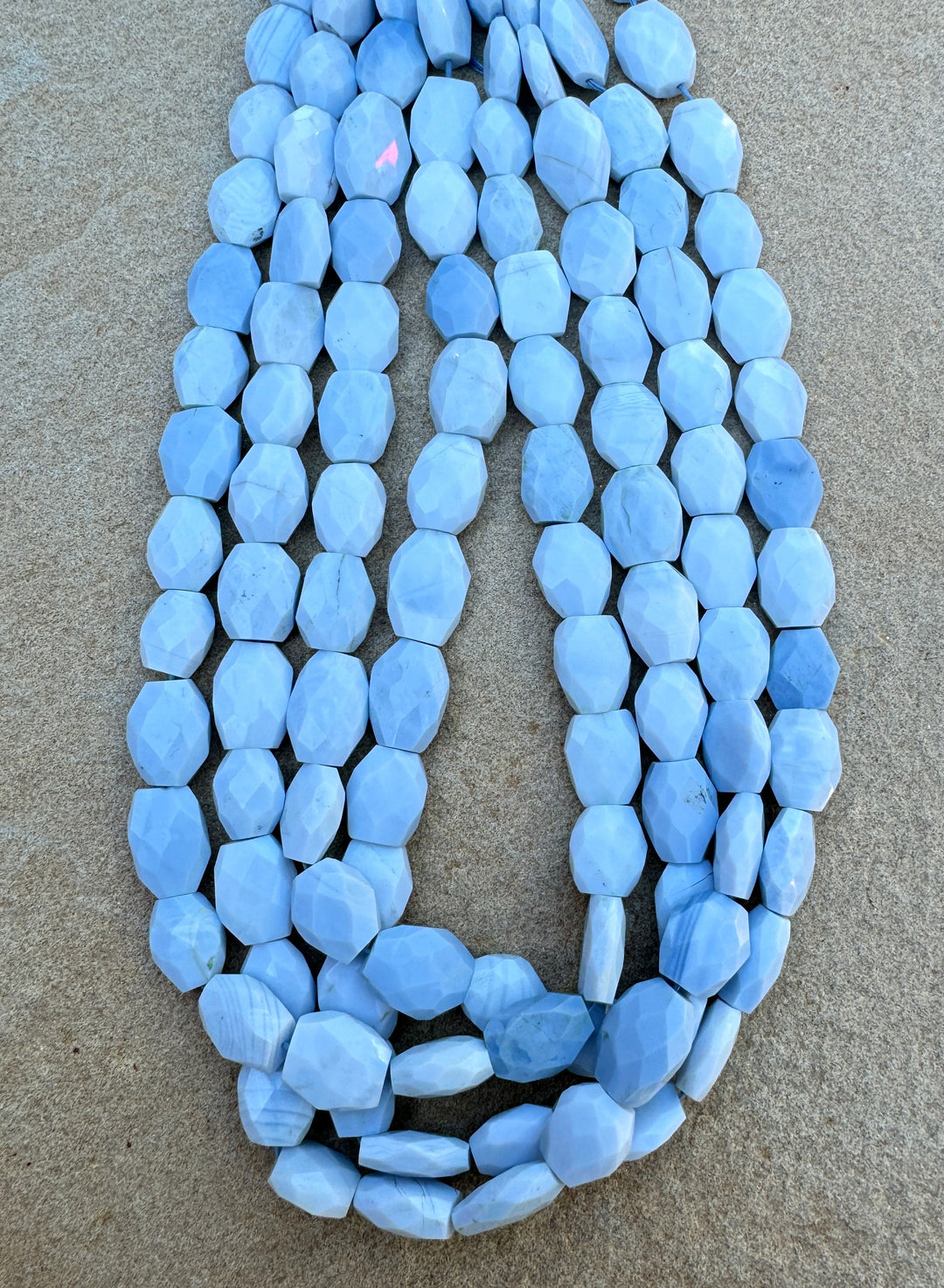 Owyhee Blue Opal (Oregon) 14x11mm Faceted Beads 16 inch