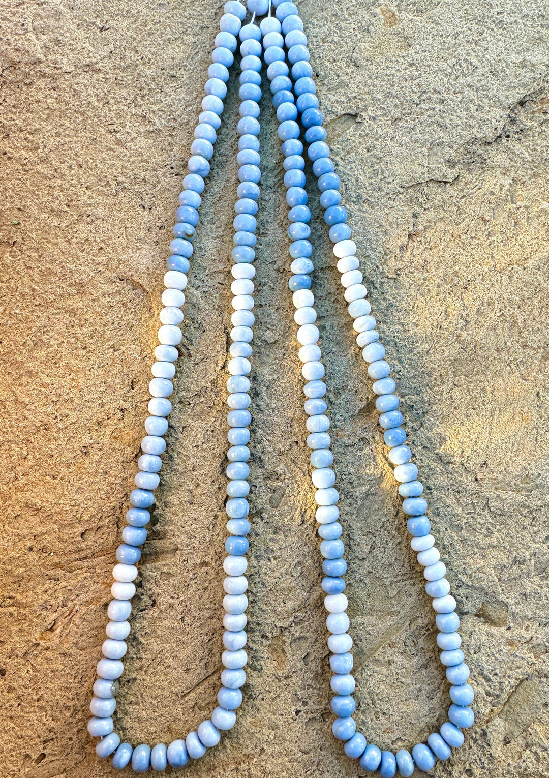 Owyhee Blue Opal (Oregon) 7mm Rondell Shaped Beads (16 inch