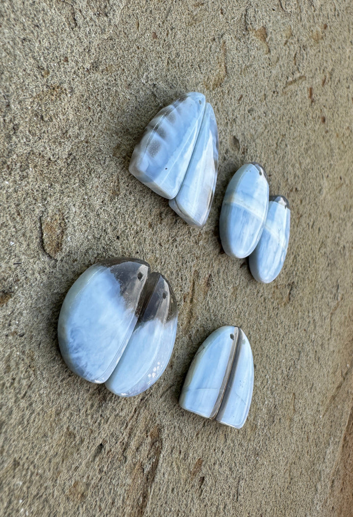 Owyhee Blue Opal (Oregon)Matching Earring Slab Bead Pair