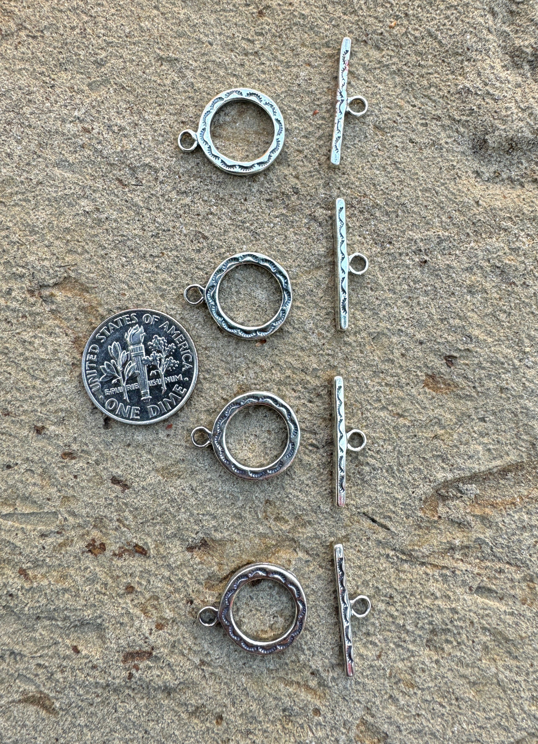 Oxidized Sterling Silver Toggle Clasp (Pkg of 1 Set)