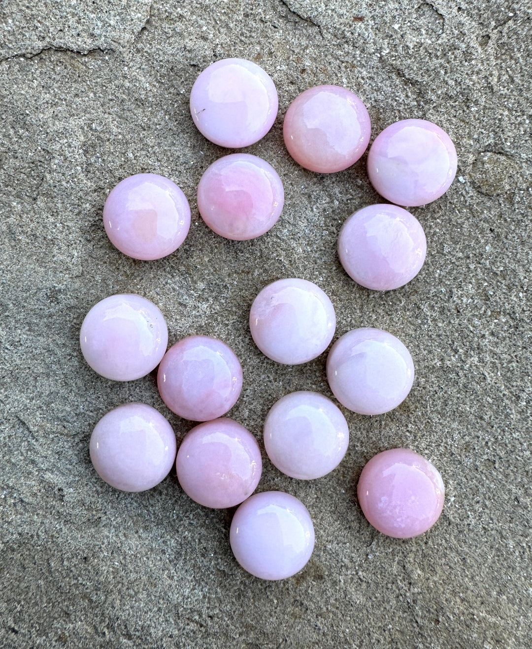 Peruvian Pink Opal Calibrated Round Cabochons 10mm (package