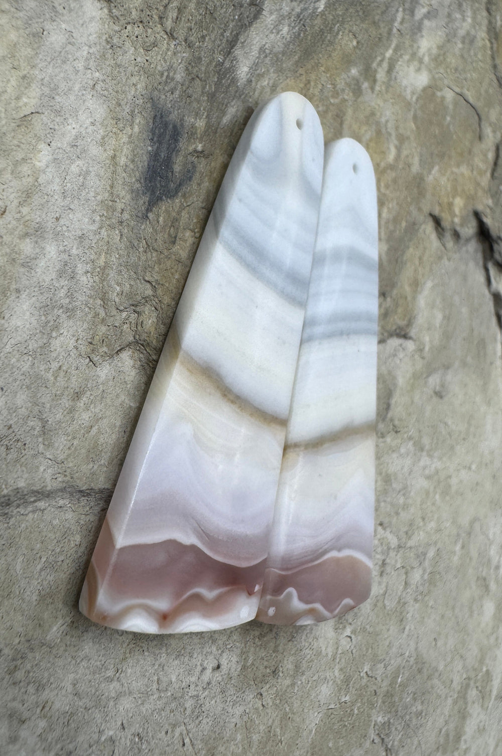 Pink Jelly Agate (Mexico) BIG Matching Earring Slab Bead