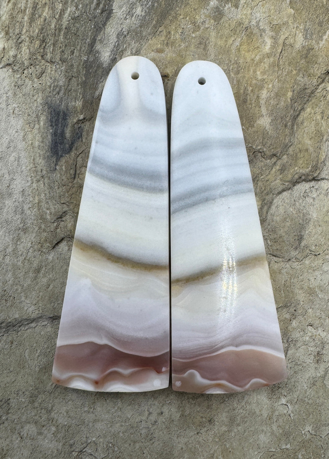 Pink Jelly Agate (Mexico) BIG Matching Earring Slab Bead