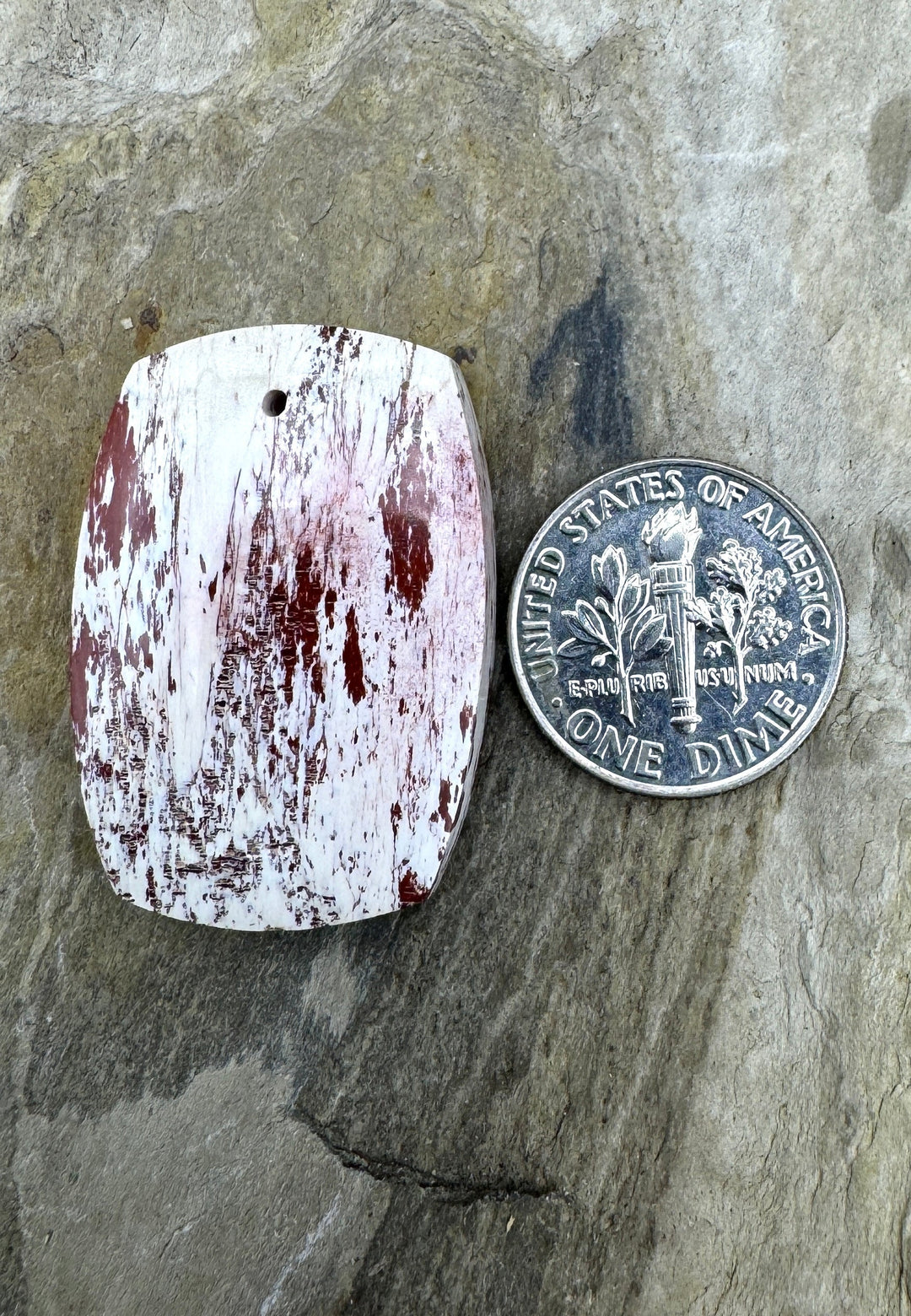 RARE Alunite (Blood Spatter) Focal Pendant Bead 31x22mm