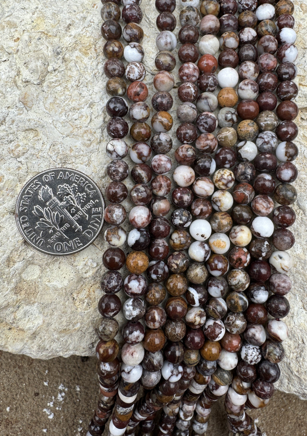 RARE Arizona Wild Horse 4mm Round Bead Strand 8 inch Strand