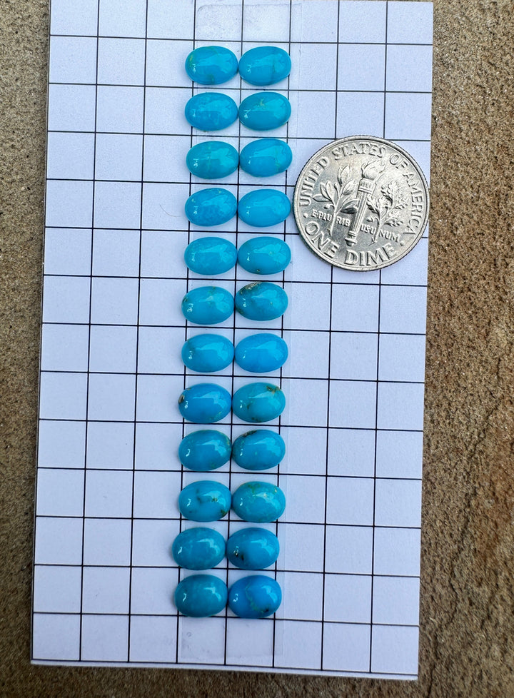 RARE Blue Ridge Turquoise (Nevada) 5x7mm Oval Cabochons