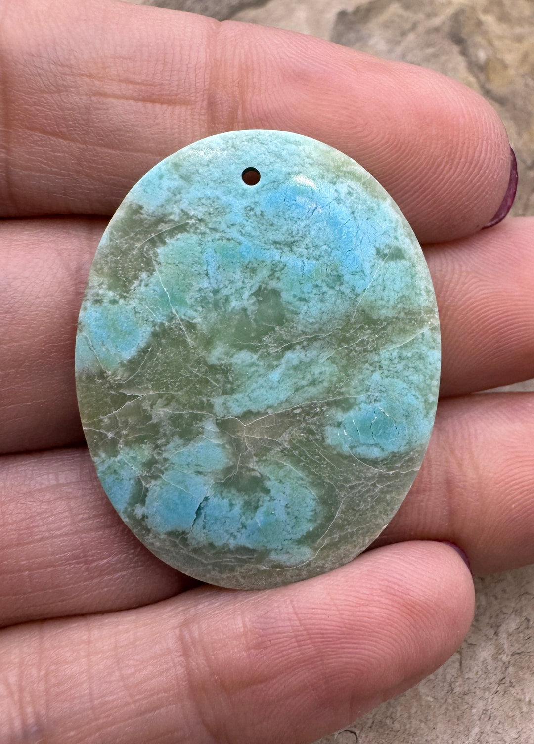 RARE Dry Creek Turquoise (NV) Focal Pendant Bead 27x35mm