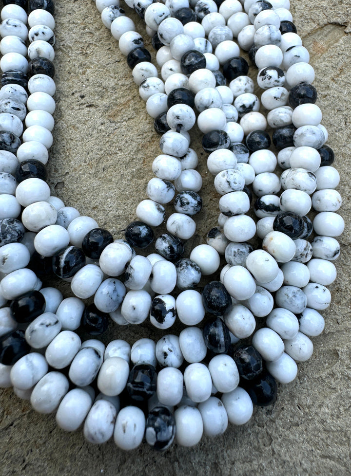 RARE High Quality White Buffalo 5mm Rondell Beads (9 inch