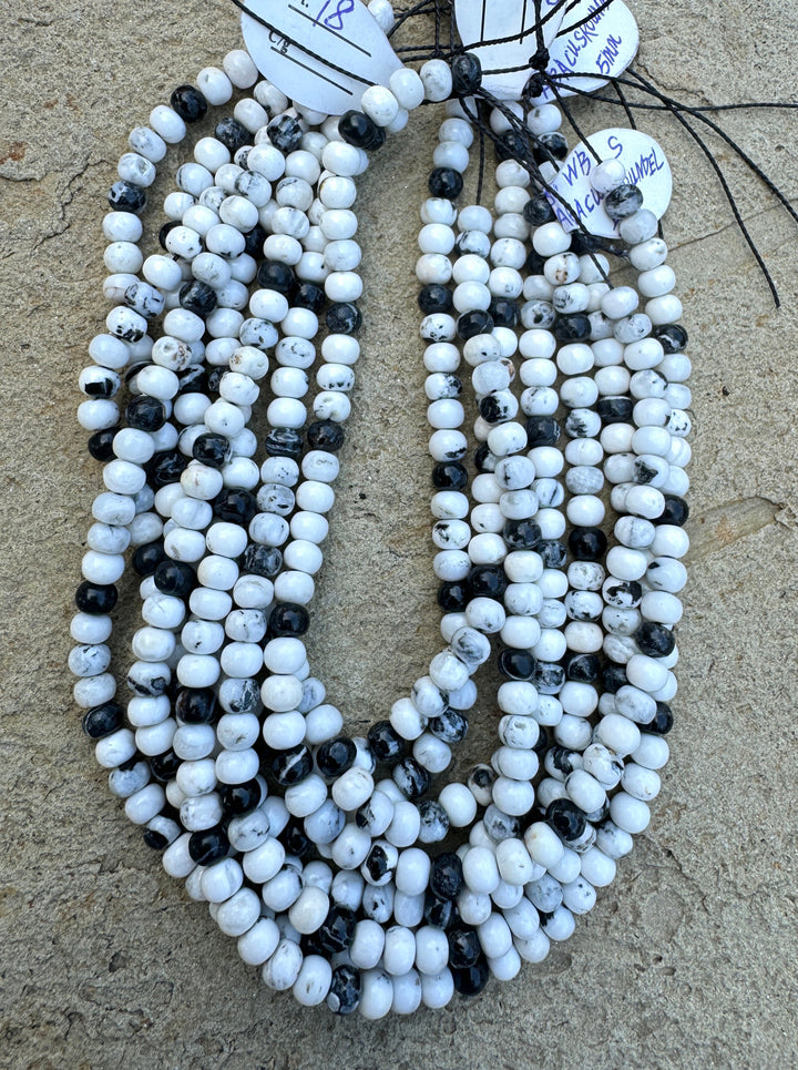 RARE High Quality White Buffalo 5mm Rondell Beads (9 inch