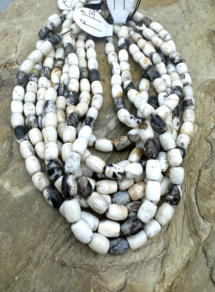 RARE High Quality White Buffalo 5x7mm Barrel Beads (9 inch