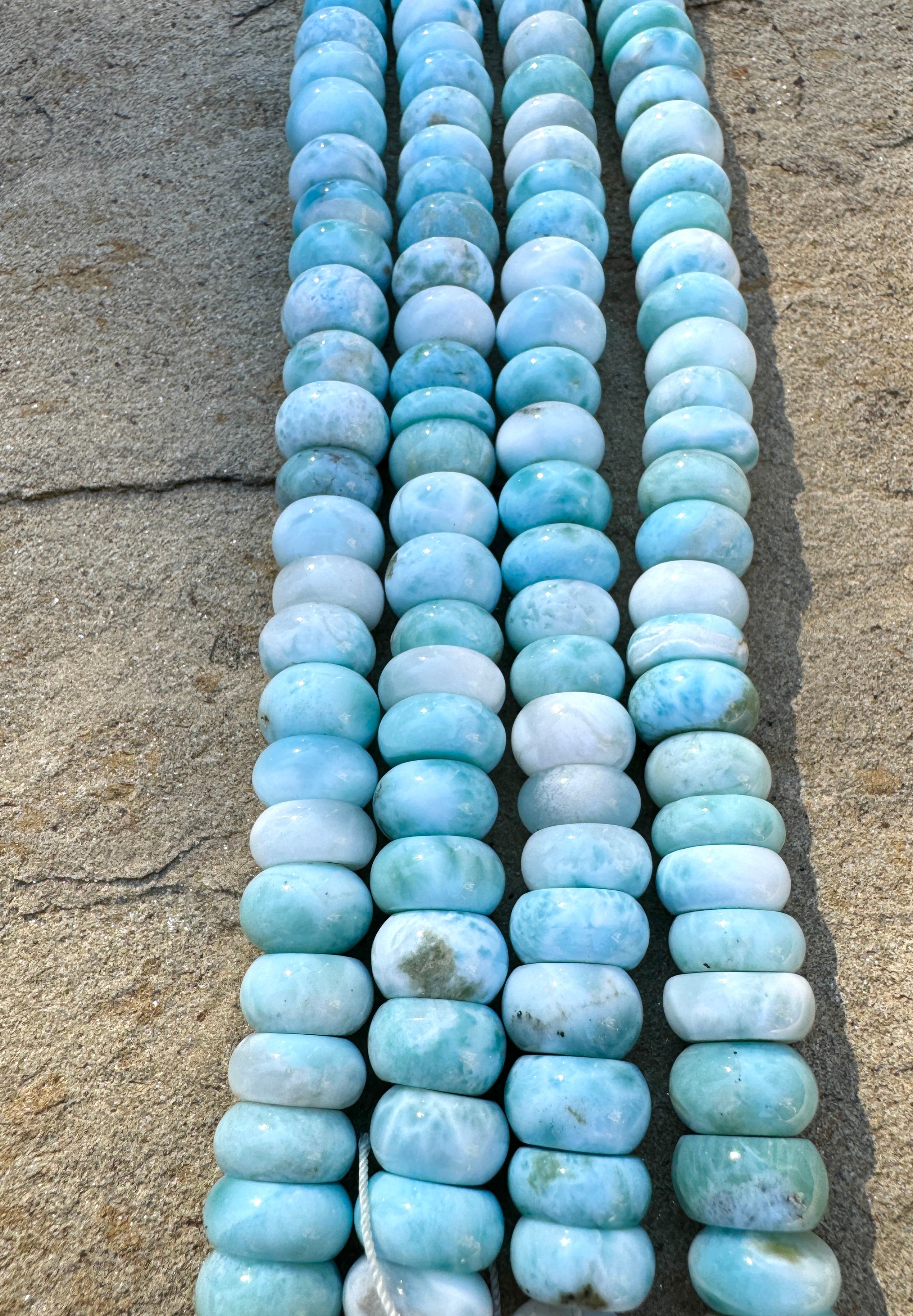 RARE Larimar BIG 10mm Rondelle Beads
