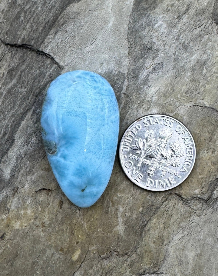 RARE Larimar Chunky Freeform Focal Bead (Large Hole)