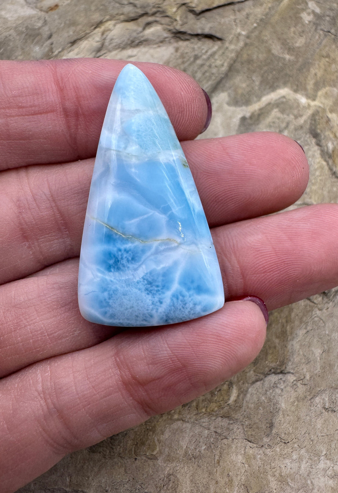 RARE Larimar Chunky Freeform Focal Bead (Large Hole)