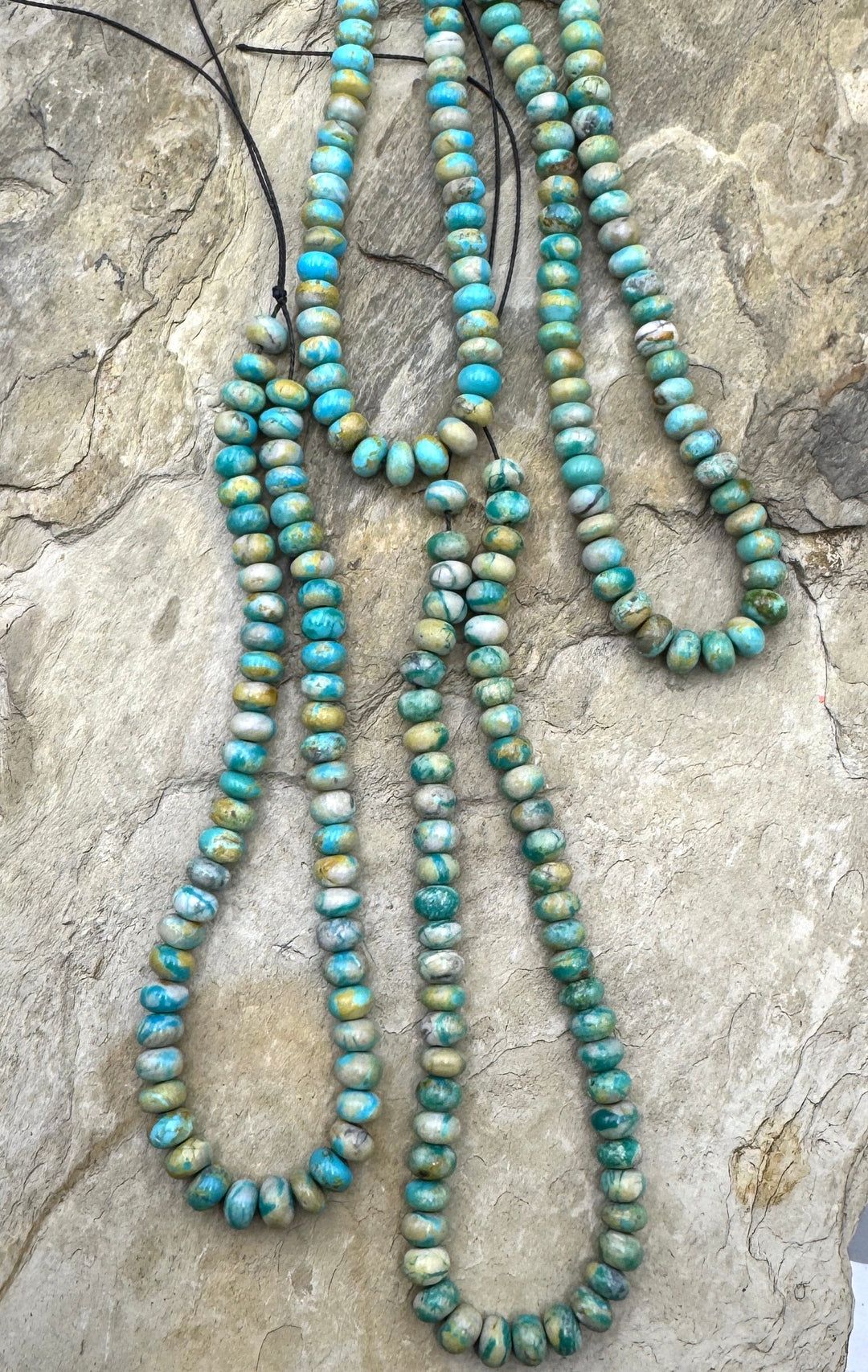 RARE Nevada Fox Turquoise 6mm Rondelle Beads 9 inch strand