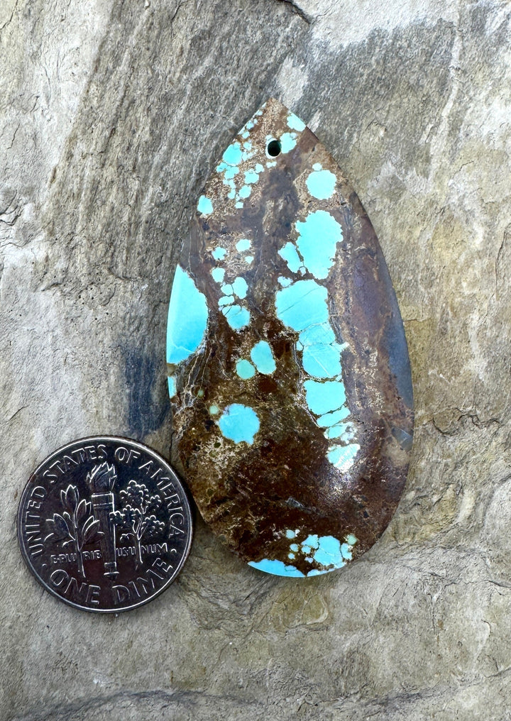 RARE Number 8 Turquoise (Nevada) Big Focal Pendant Bead