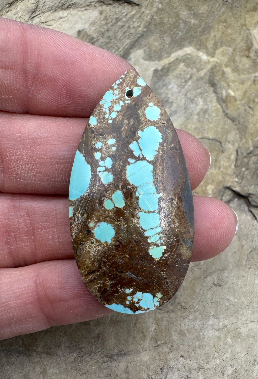 RARE Number 8 Turquoise (Nevada) Big Focal Pendant Bead