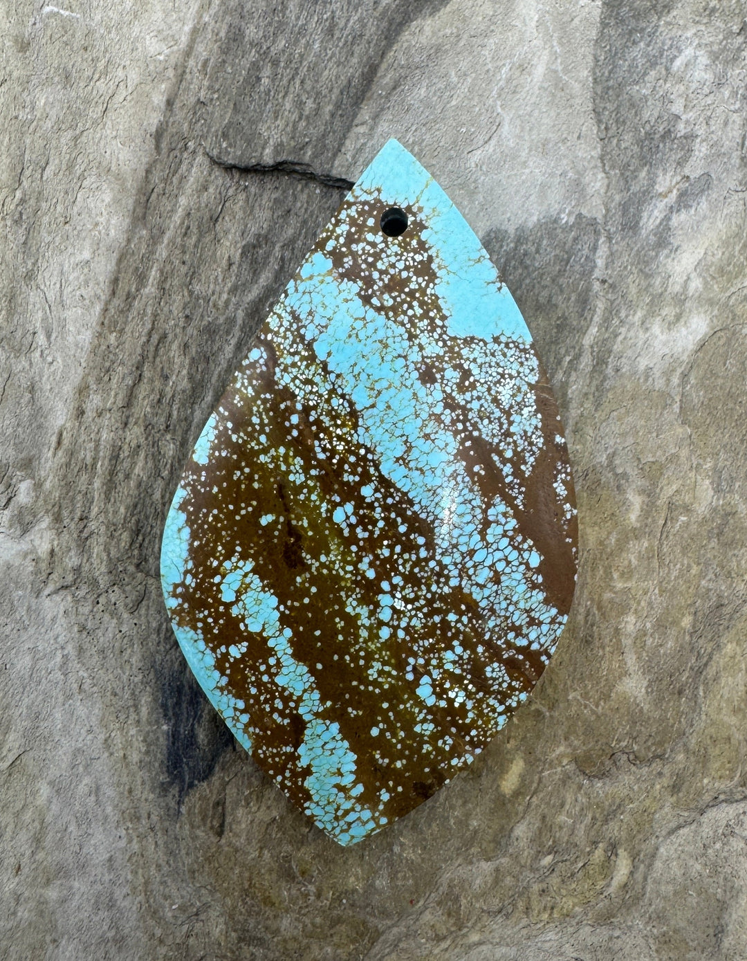 RARE Number 8 Turquoise (Nevada) Big Focal Pendant Bead 30x52mm