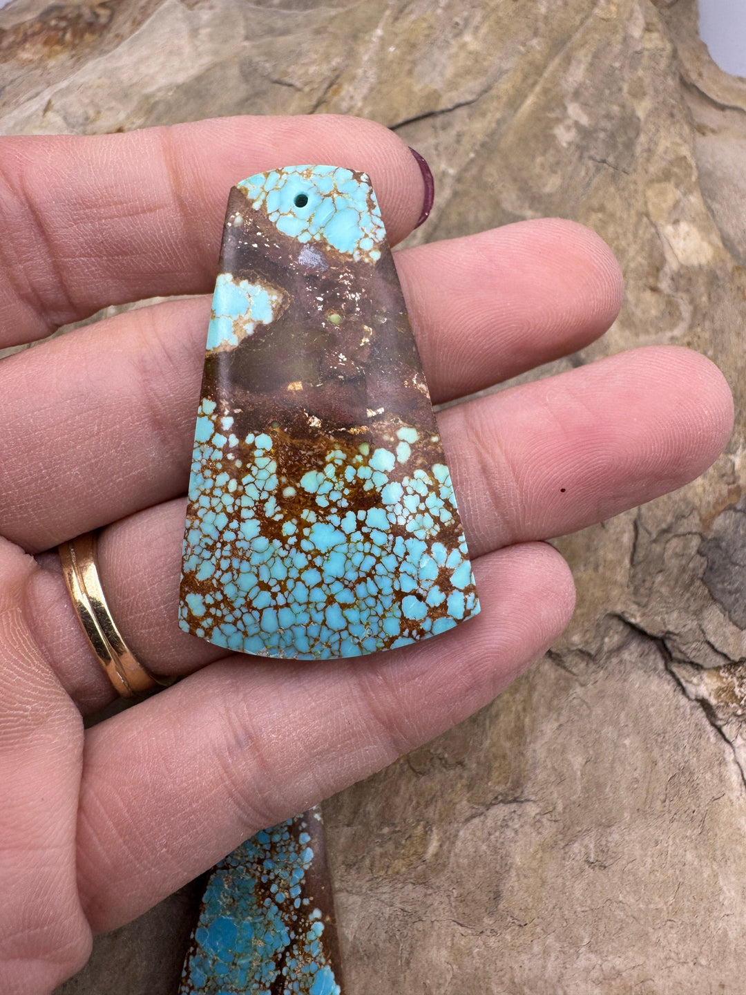 RARE Number 8 Turquoise (Nevada) Big Focal Pendant Bead