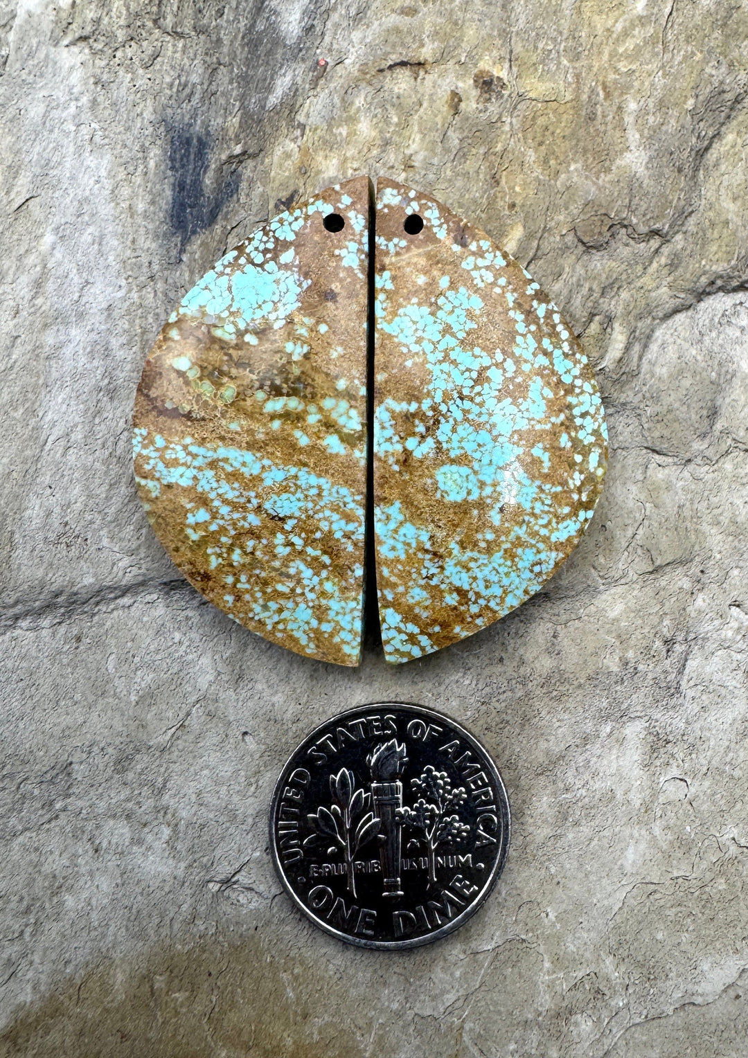 RARE Number 8 Turquoise (Nevada) BIG Matching Earring Slab