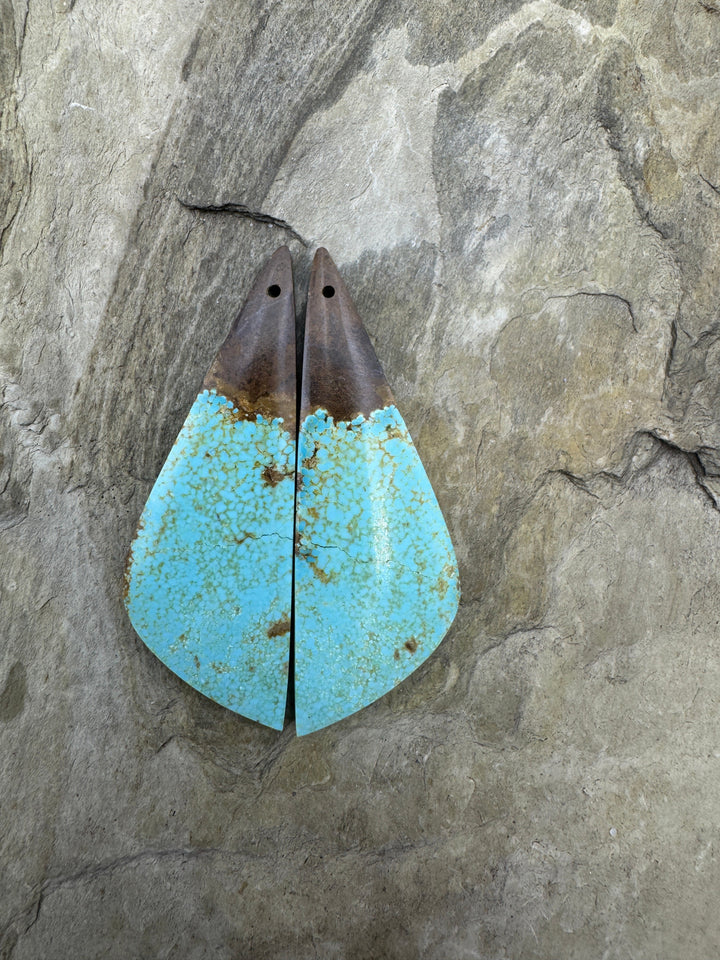 RARE Number 8 Turquoise (Nevada) BIG Matching Earring Slab