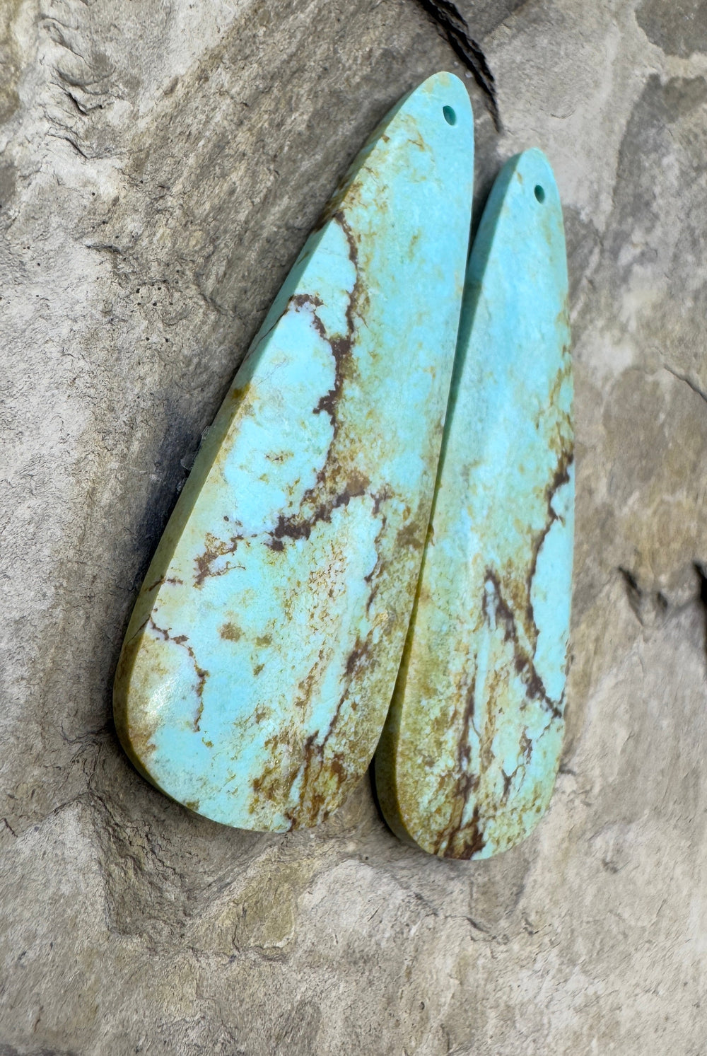 RARE Number 8 Turquoise (Nevada) BIG Matching Earring Slab