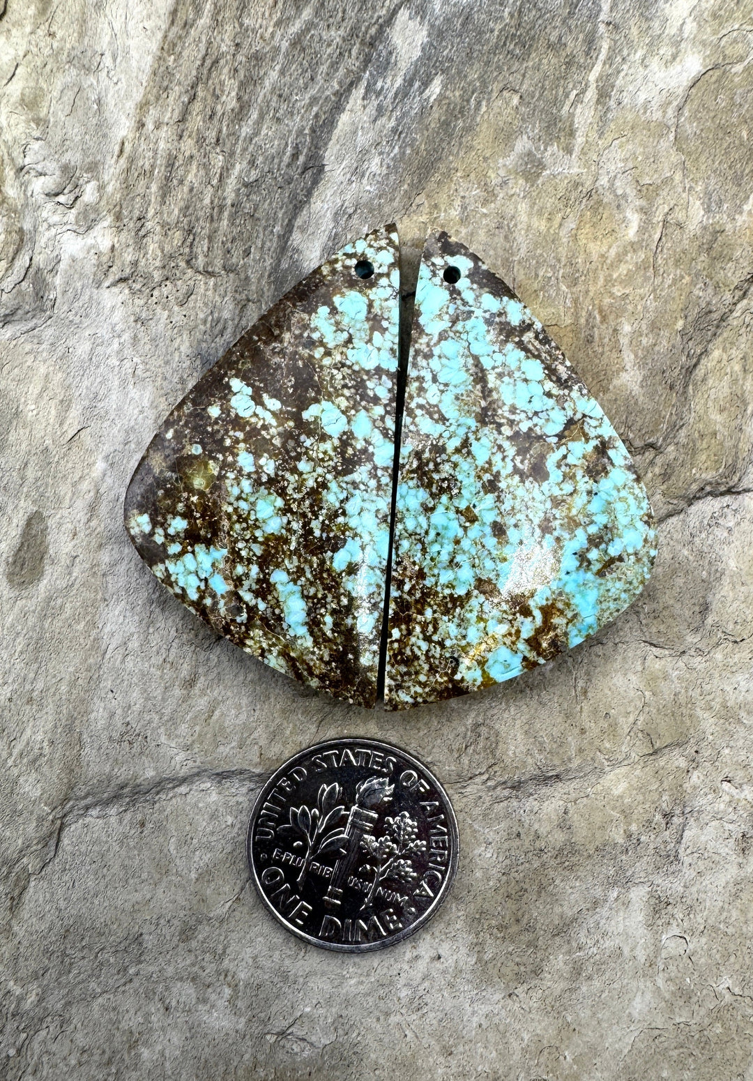 RARE Number 8 Turquoise (Nevada) BIG Matching Earring Slab