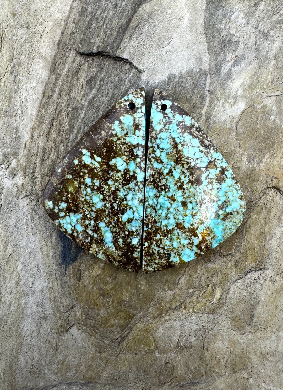 RARE Number 8 Turquoise (Nevada) BIG Matching Earring Slab