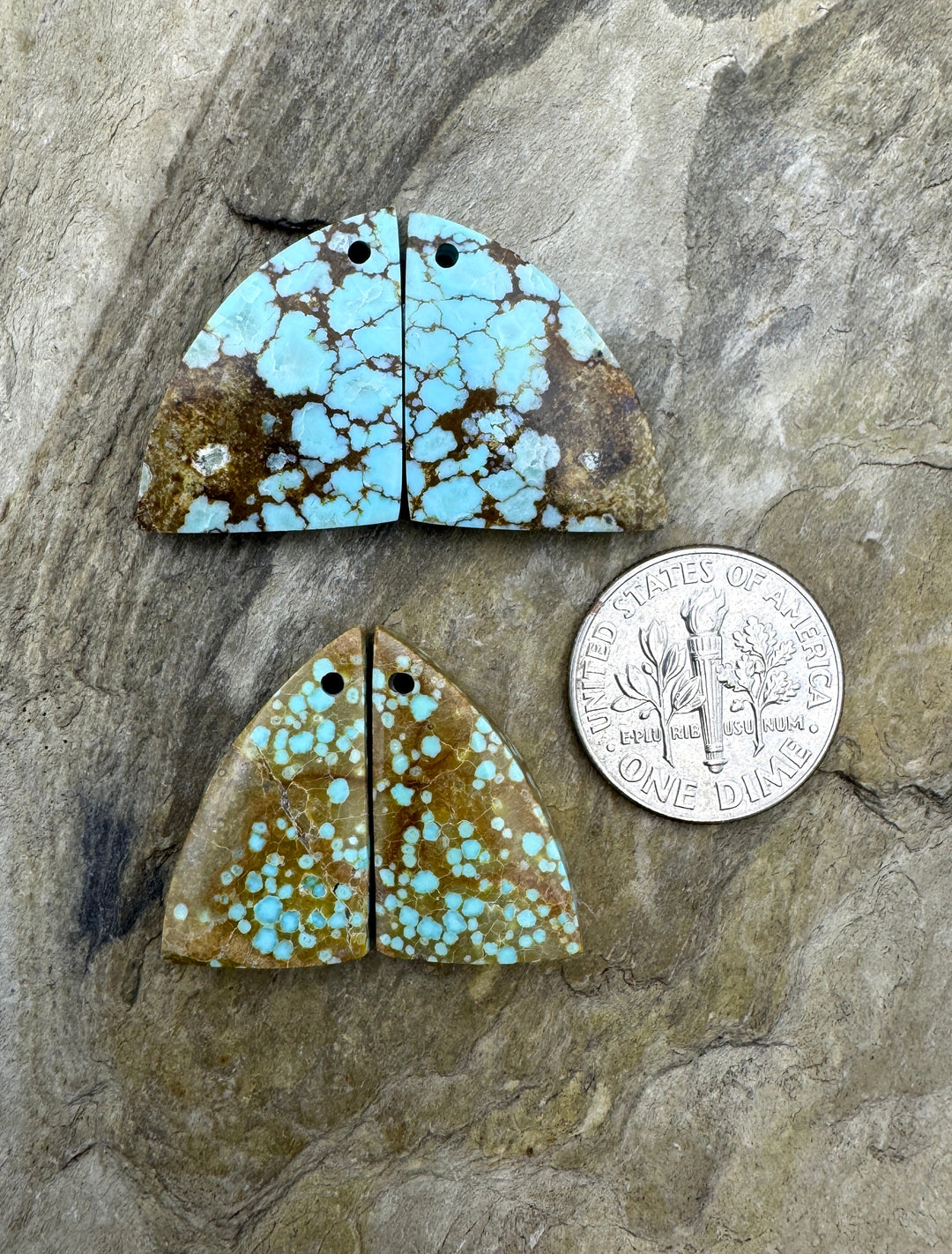 RARE Number 8 Turquoise (Nevada) BIG Matching Earring Slab