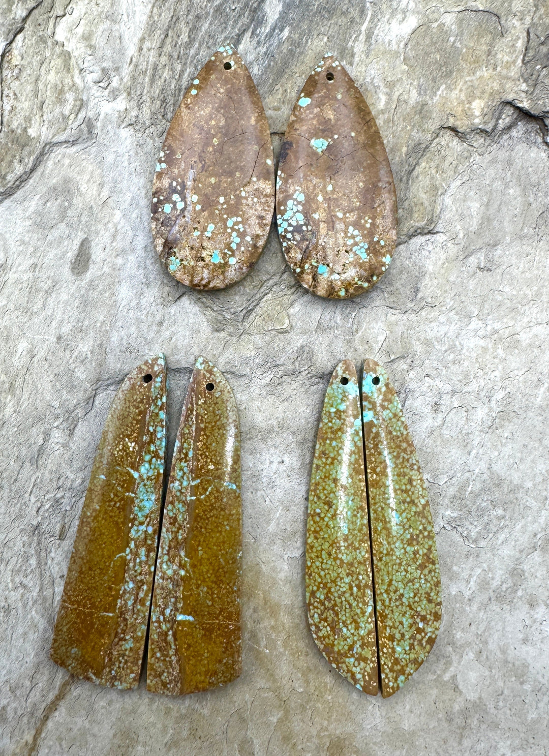 RARE Number 8 Turquoise (Nevada) BIG Matching Earring Slab