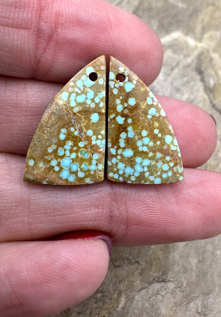 RARE Number 8 Turquoise (Nevada) BIG Matching Earring Slab