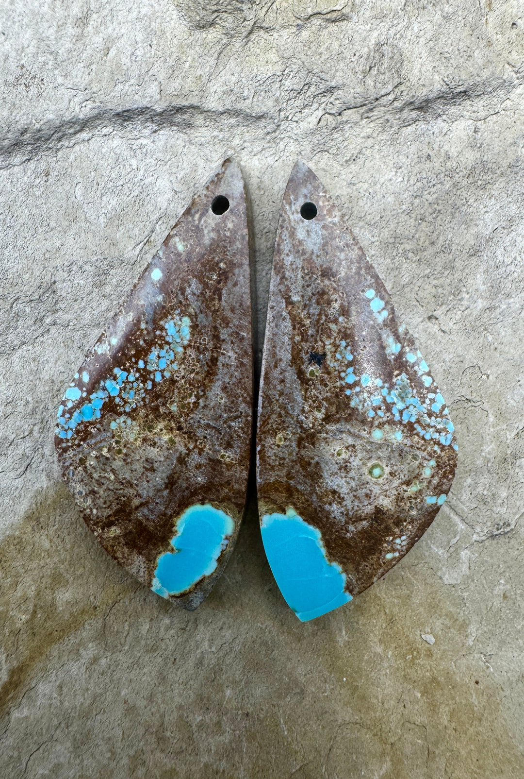 RARE Number 8 Turquoise (Nevada) Matching Earring Slab Bead