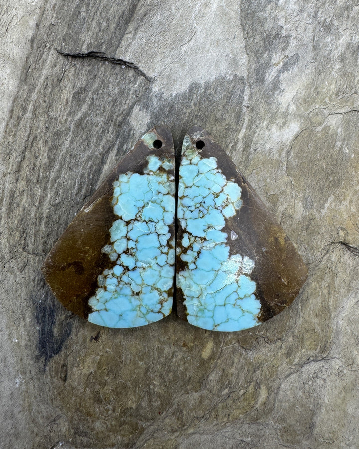 RARE Number 8 Turquoise (Nevada) Matching Earring Slab Bead